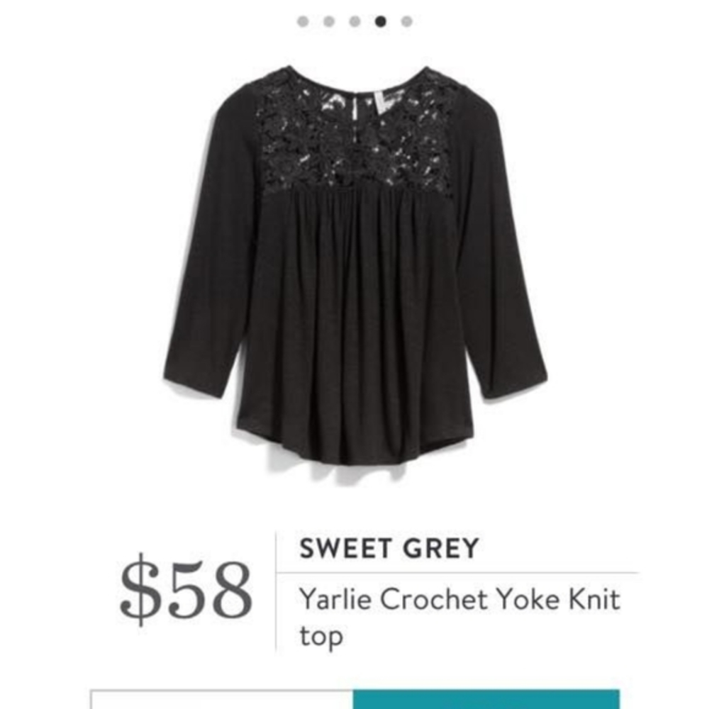 Sweet Grey Yarlie crochet yoke top